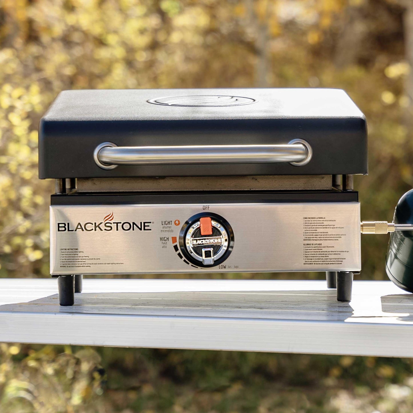 Blackstone 1814 Stainless Steel Propane Gas Portable, Flat Top Griddle Frill Station for Kitchen, Camping, Outdoor, Tailgating, Tabletop, Countertop – Heavy Duty & 12, 000 BTUs, 17 Inch, Black