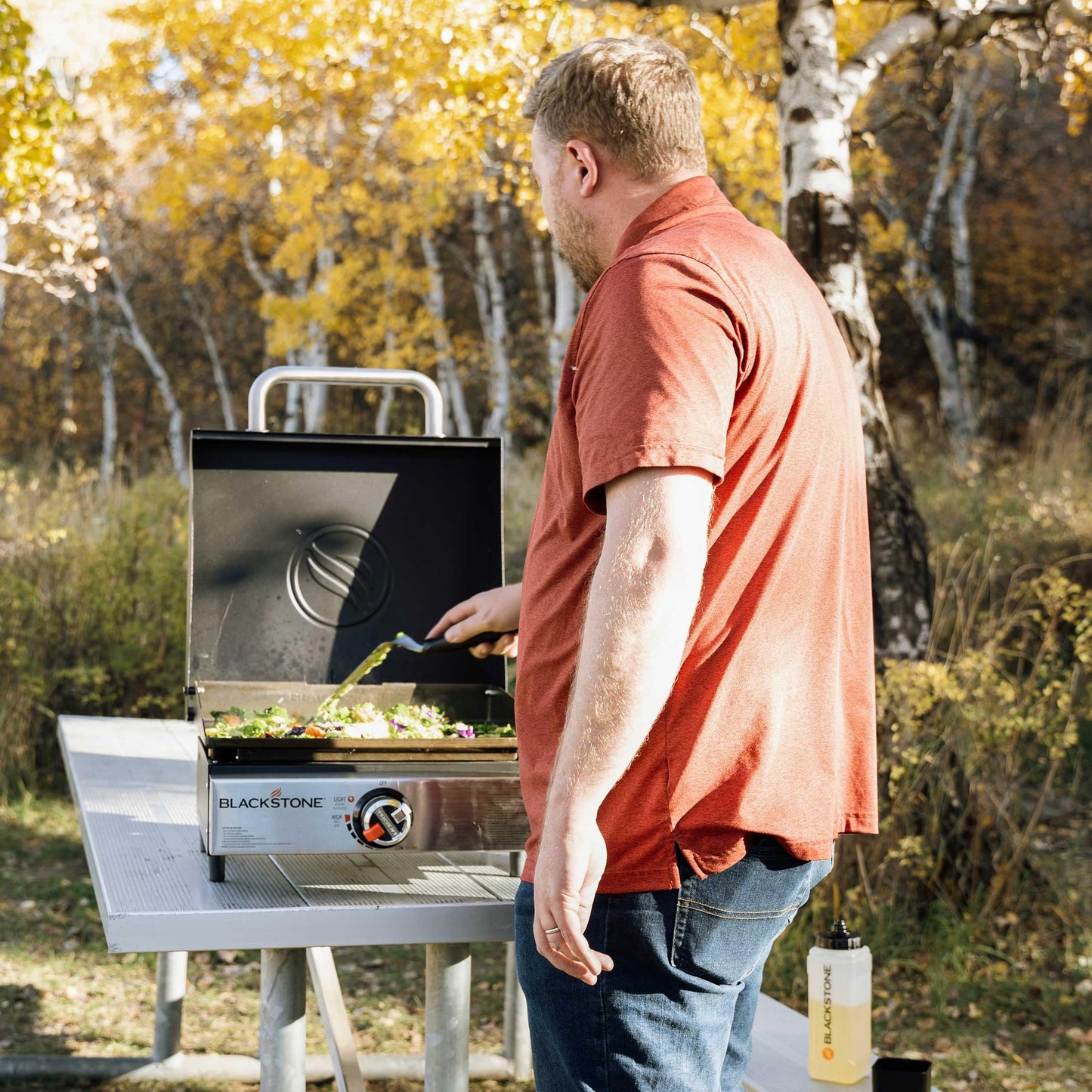 Blackstone 1814 Stainless Steel Propane Gas Portable, Flat Top Griddle Frill Station for Kitchen, Camping, Outdoor, Tailgating, Tabletop, Countertop – Heavy Duty & 12, 000 BTUs, 17 Inch, Black