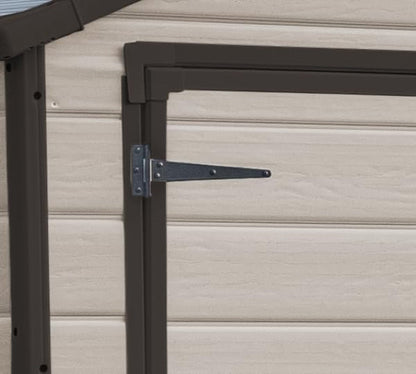 6 × 8 Ft Outdoor Apex Double Door Garden Storage Shed – Beige/Brown Wood Effect